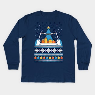 Christmas Narwhals Kids Long Sleeve T-Shirt